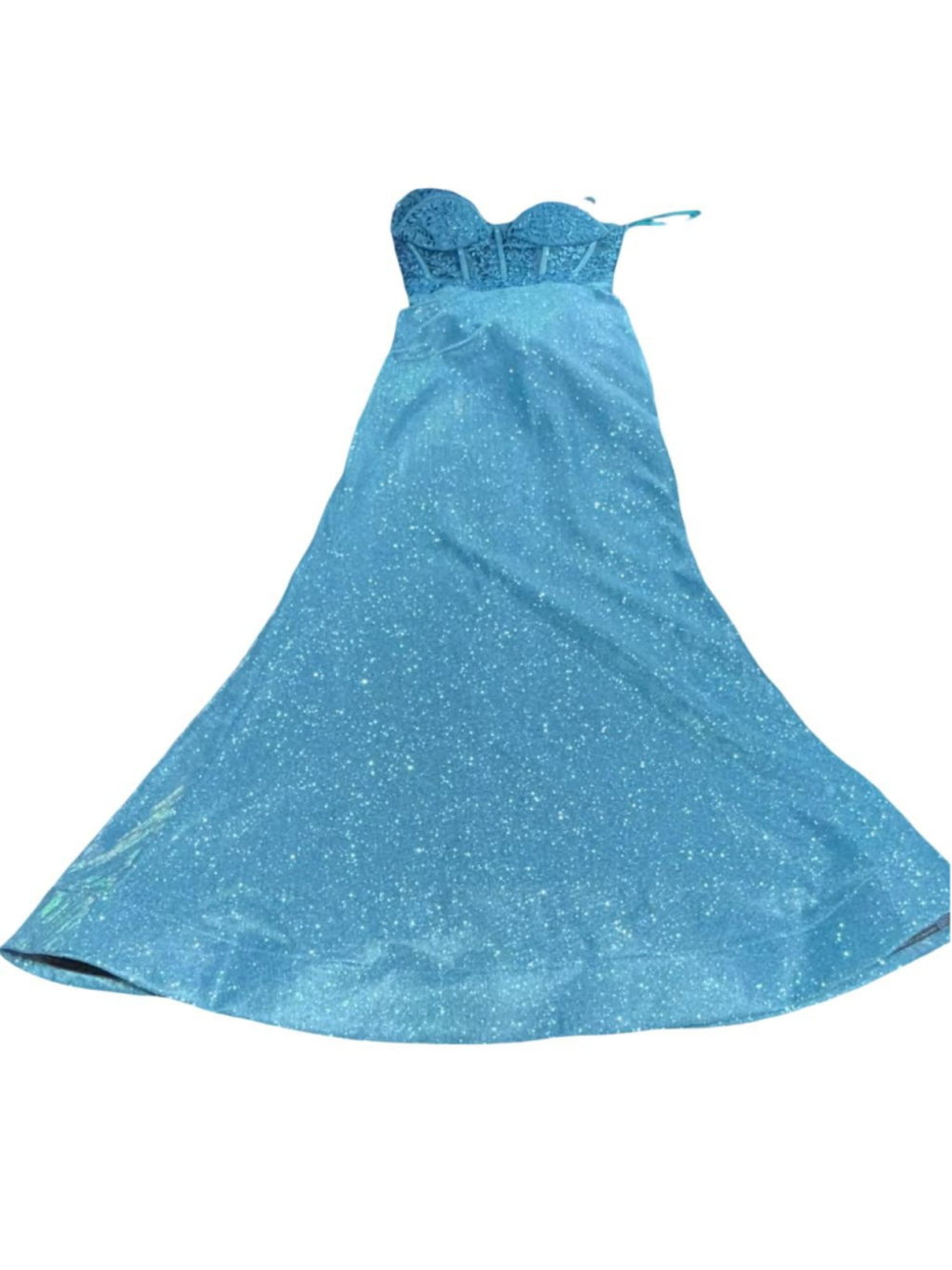 Women's Stella Couture Blue Glitter Prom Dress Size 2 #829